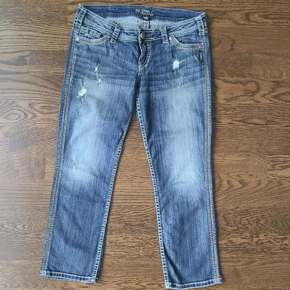 Silver twisted capri women's sz.W 30 - Picture 1 of 11